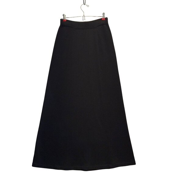 Vtg St. John Evening By Marie Gray SIZE 6 BLACK SANTANA KNIT MAXI Skirt (USA) - Picture 1 of 9
